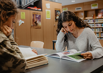 Student working in class